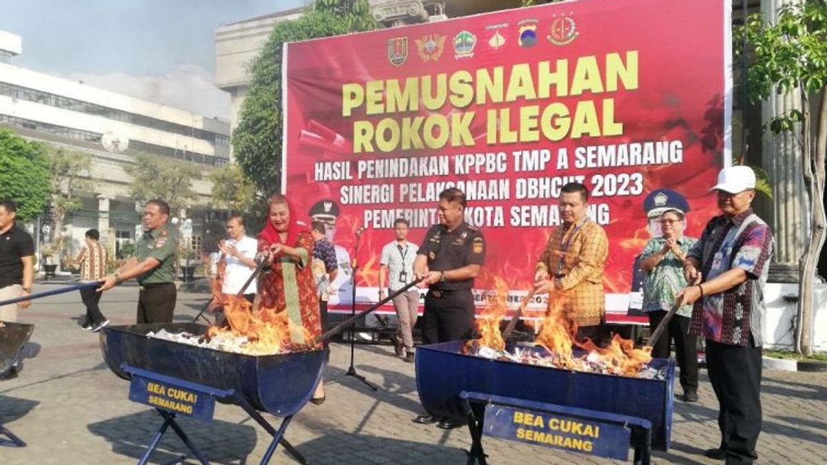 Bea Cukai Semarang Musnahkan 2,2 Juta Batang Rokok Ilegal