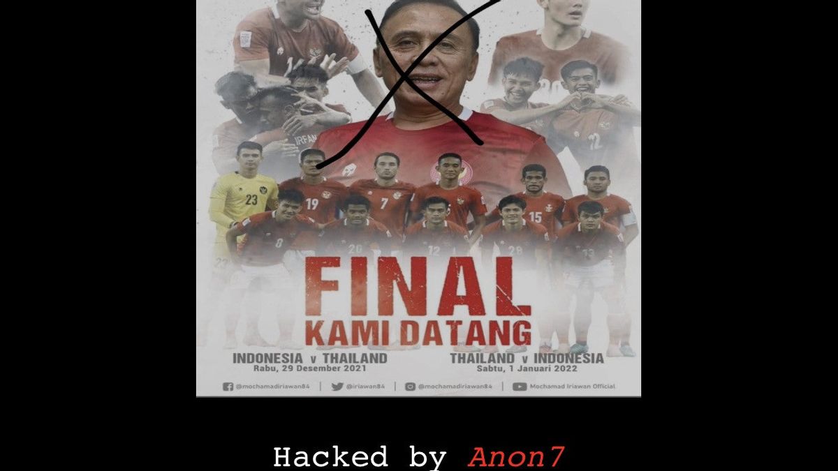 Indonesia Kalah 4-0 dari Thailand, <i>Website</i> PSSI Di-<i>hack</i> dan Ada Tulisan 'Indonesia Main <i>Bapuk</i> Apa karena Ketum PSSI Masuk Kamar Ganti Pemain?'