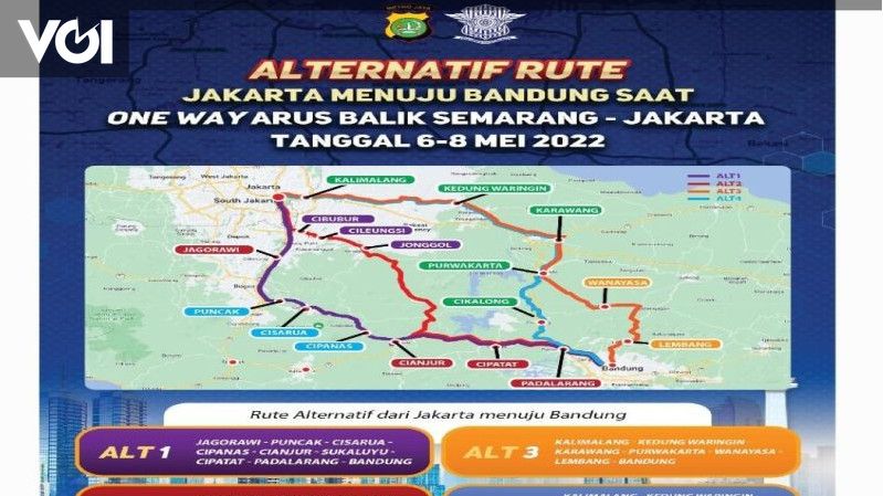 One Way Arus Balik Semarang-Jakarta, Polda Metro Siapkan 4 Jalur ...