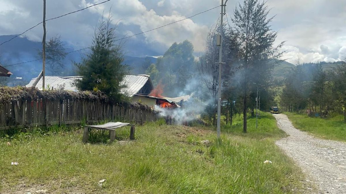KKB يحرق منزل المواطن في بونشاك ريجنسي بابوا ، وفقدان 350 مليون روبية إندونيسية