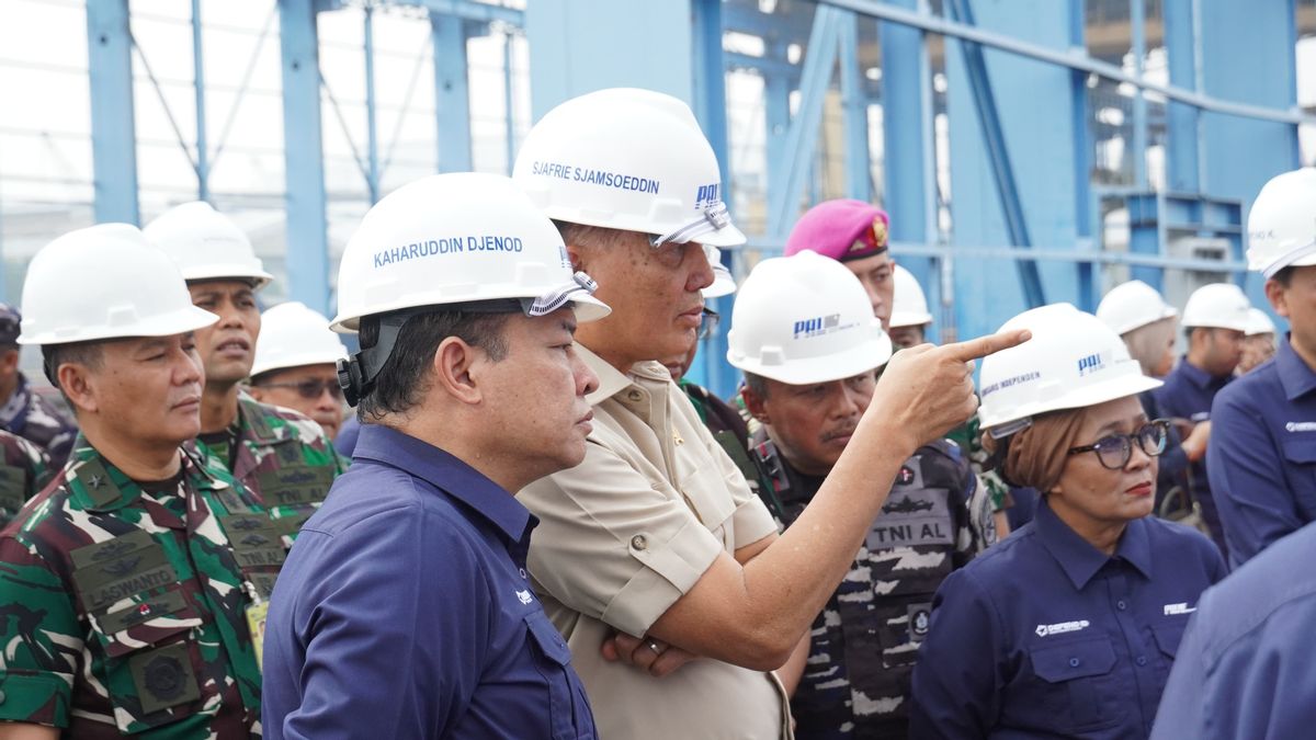 Menhan RI Pantau Perkembangan Proyek Kapal Fregat Merah Putih Buatan PT PAL Indonesia