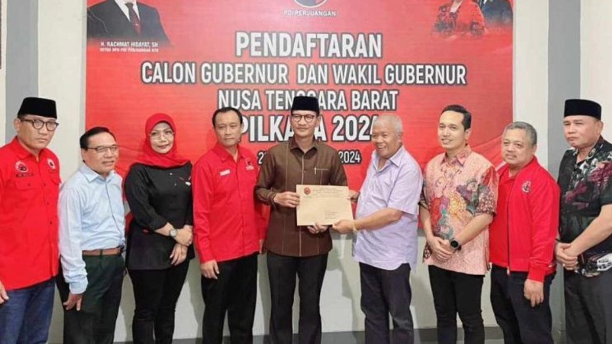 Le PDIP DPP donne une lettre de travail au président du Golkar NTB Maju lors de l’élection générale de Mataram de 2024