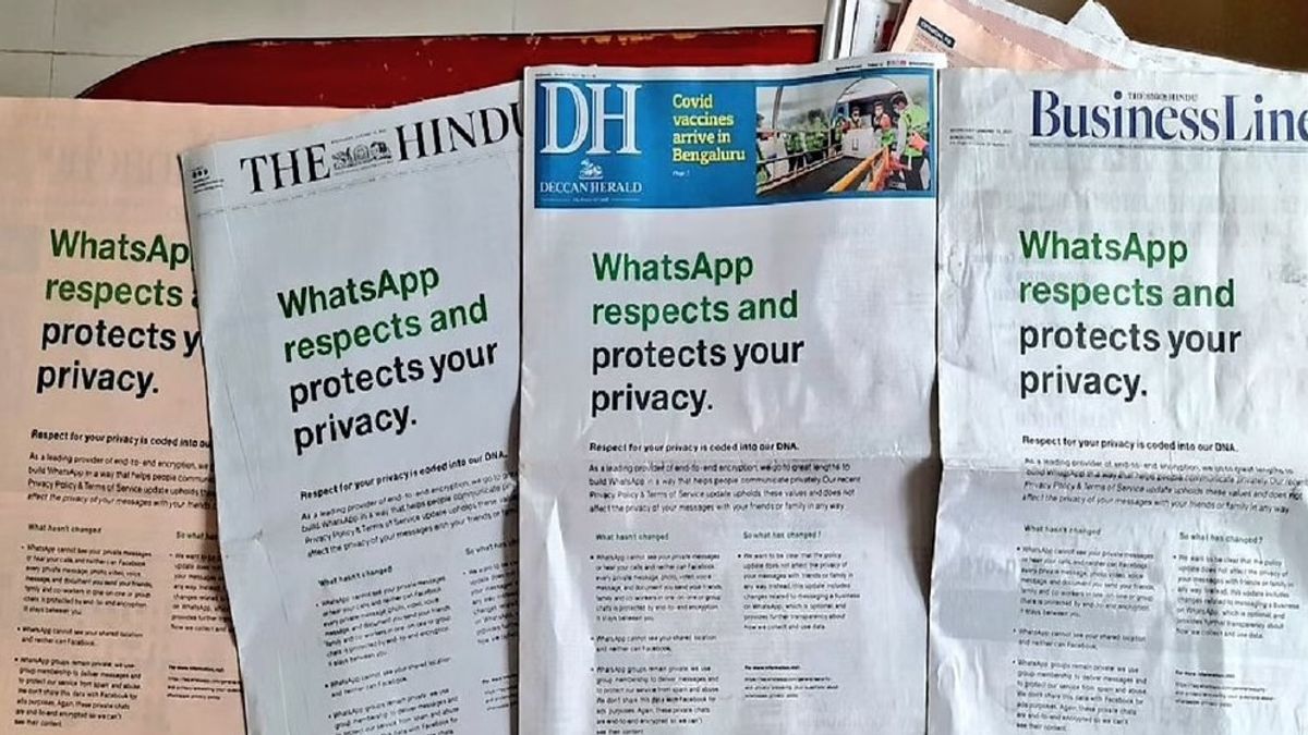 WhatsApp Pasang Iklan di Koran, Yakinkan Penggunanya Agar Kembali  