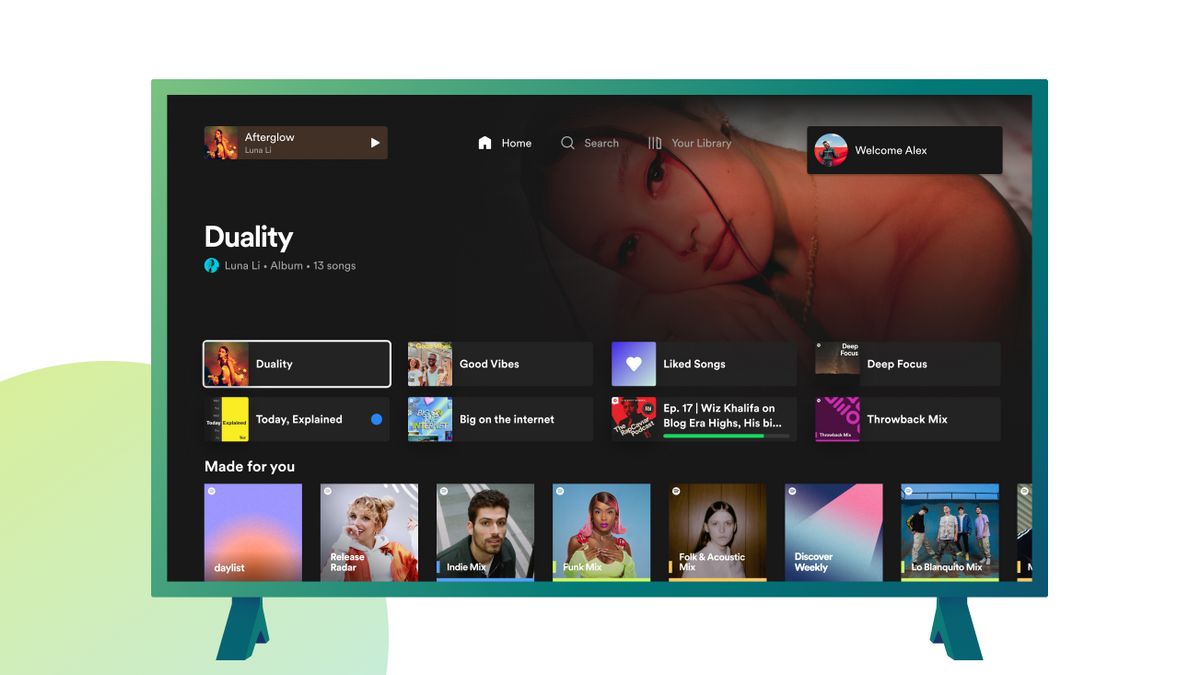 Spotify Redesign App Display On Smart TV