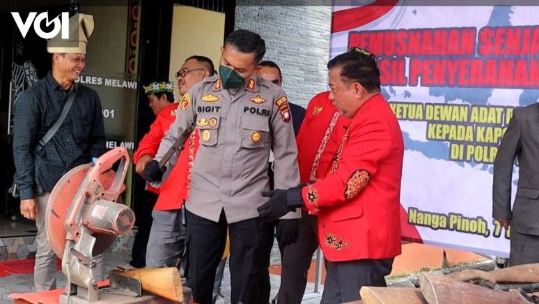 38 Senjata Api Rakitan Milik Warga Melawi Kalbar Dihancurkan Polres