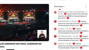 Iklan Judol Serbu Kolom Chat Youtube KPU Provinsi DKI Saat Debat Kedua Cagub-Cawagub Jakarta 2024