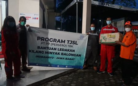 PTPP Salurkan Bantuan kepada Korban Meledaknya Kilang Balongan