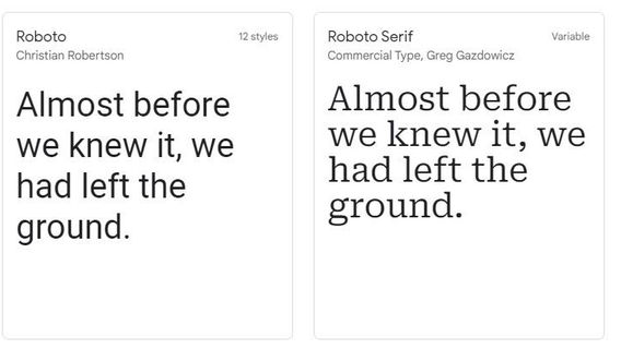 Googleはロボトファミリーから新しいフォントタイプを導入し、より明確に主張する