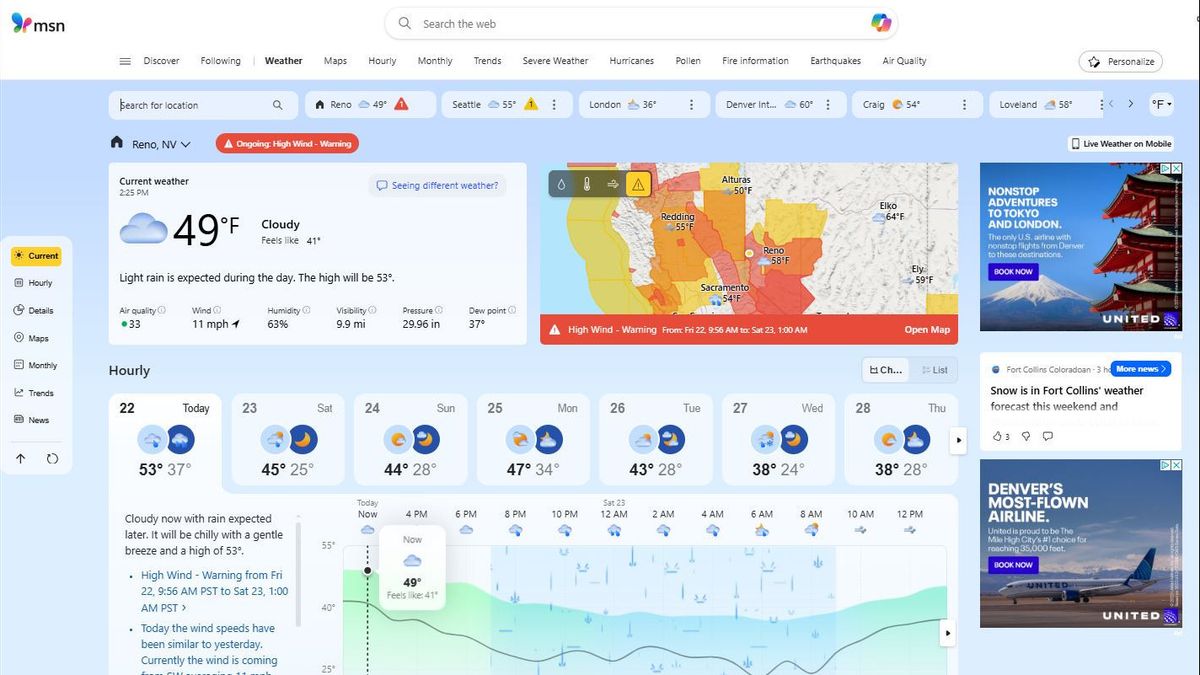 Microsoft Launches Update For MSN Weather: New Design And More Sophisticated Features