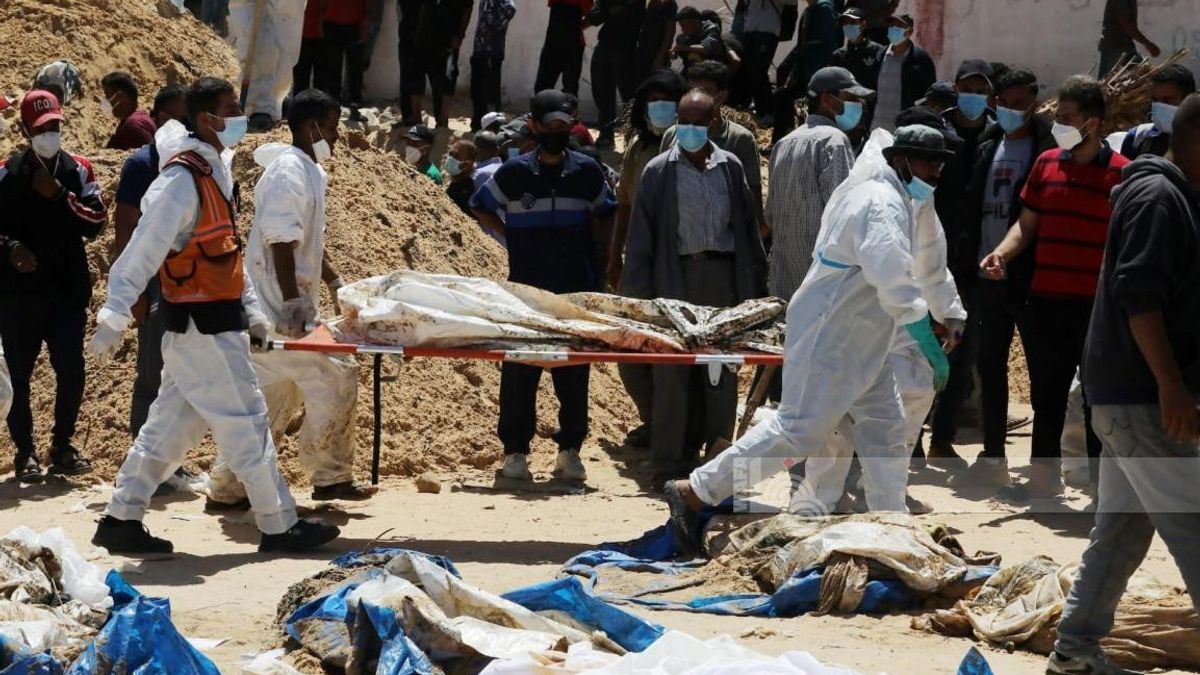 가자지구 나세르 병원 대량 무덤에 시신 20구 산 채로 매장된 것으로 추정