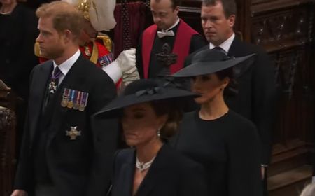 Foto Kedatangan Meghan Markle dan Kate Middleton di Pemakaman Ratu Elizabeth