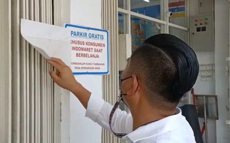 Ada-ada Saja Ulah Orang, Papan Parkir Gratis di Indomaret Bengkulu Sengaja Ditutup Kertas