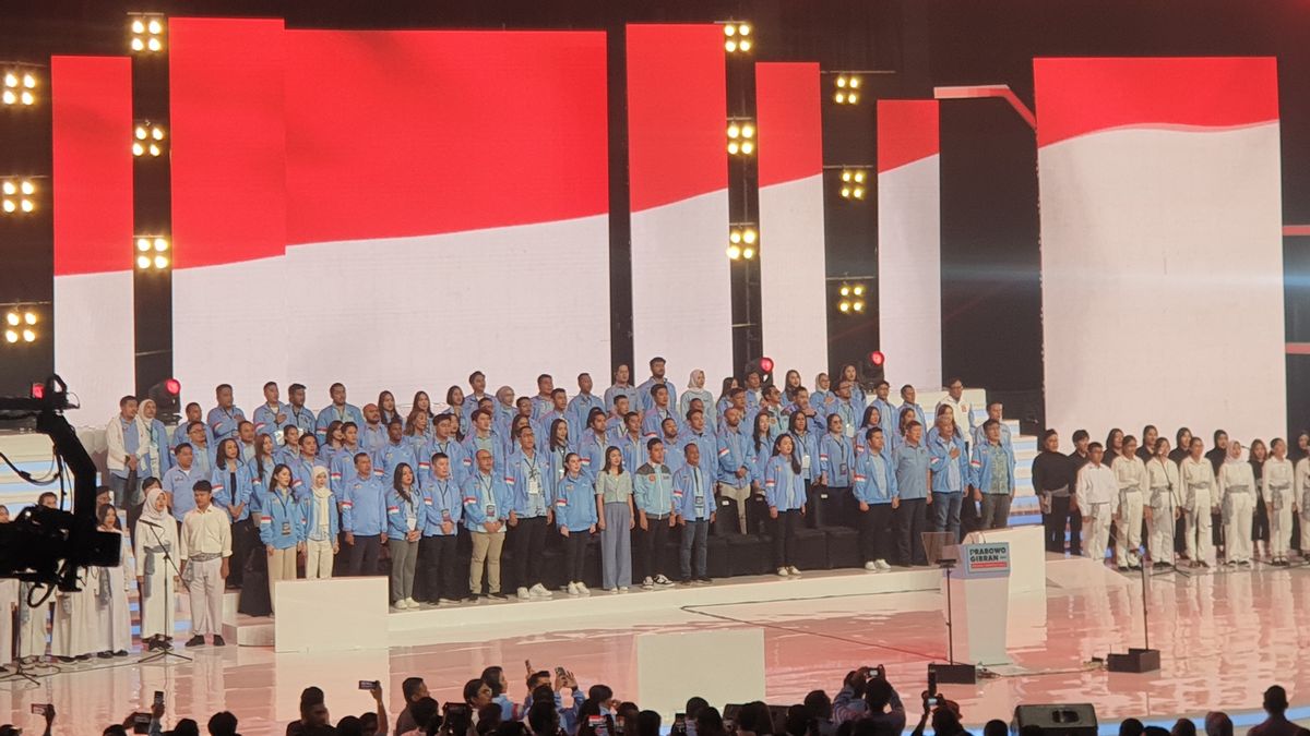 Deux ministres du Cabinet indonésien avancés et un certain nombre de personnalités politiques présents dans la jeune voix indonésienne pour Prabowo-Gibran