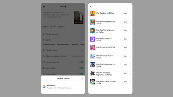 Uji Coba Minigame TikTok Diperluas! Ada Sembilan Gim Baru yang Bisa Dicoba, Begini Caranya