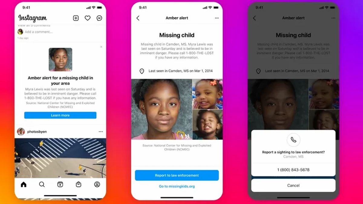 Instagram Pasang Fitur <i>Amber Alerts</i> di <i>Feed</i> untuk Pertolongan Pencairan Anak Hilang