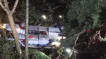 Un Accident Mortel Dans Un Bus Touristique Pénètre Dans Un Ravin à Sumedang, Des Dizaines De Personnes Tuées
