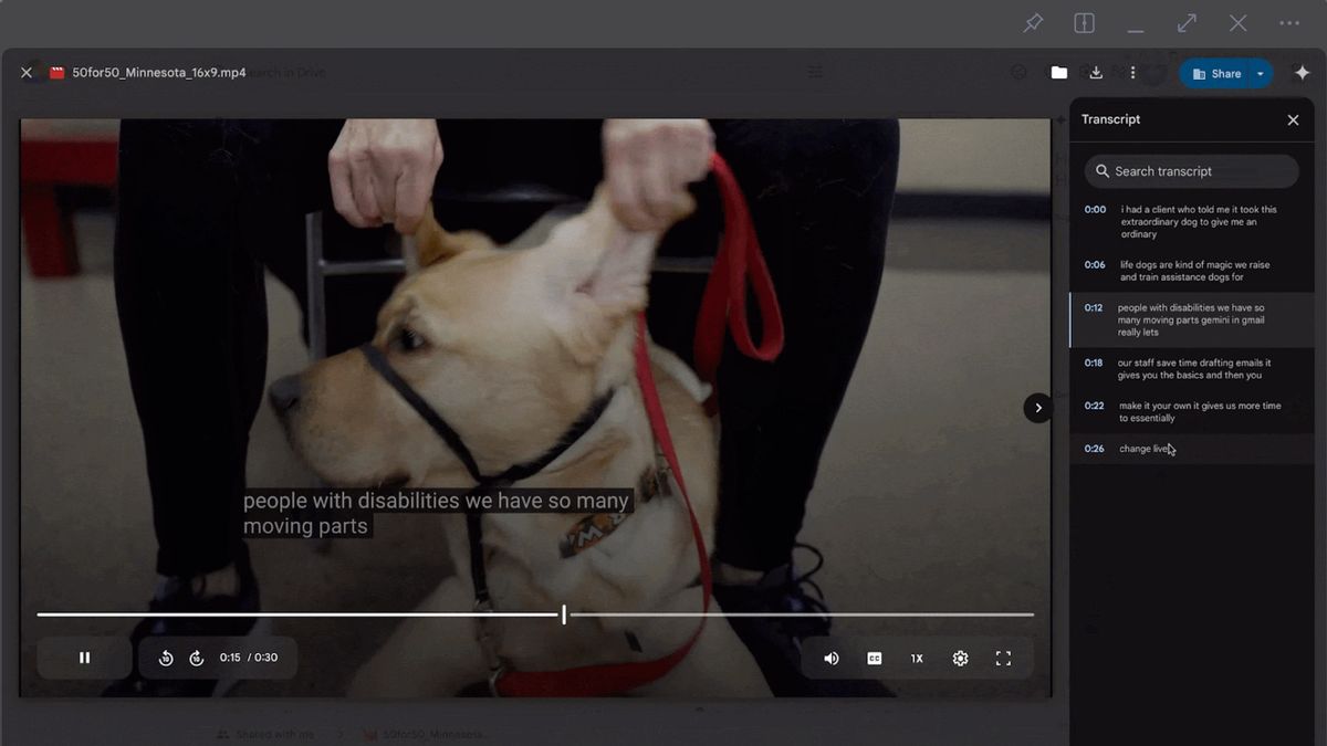 Google Drive Hadirkan Dukungan Transkrip untuk Video