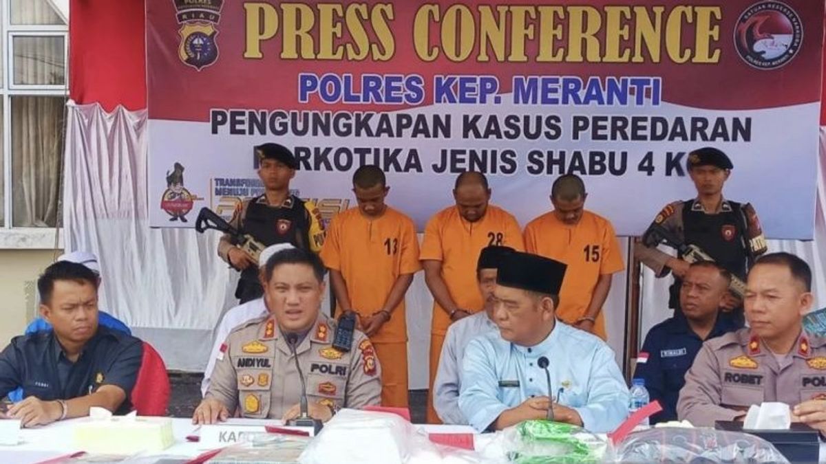Arrest 3 Dealers, Meranti Riau Police Secure 4 Kg Of Crystal Methamphetamine From Malaysia