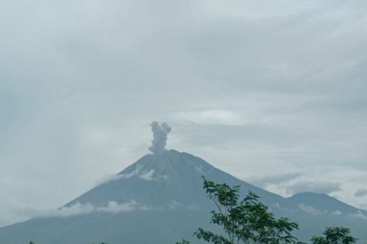 スメル山が再び噴火し、噴火の高さが600メートルに達する
