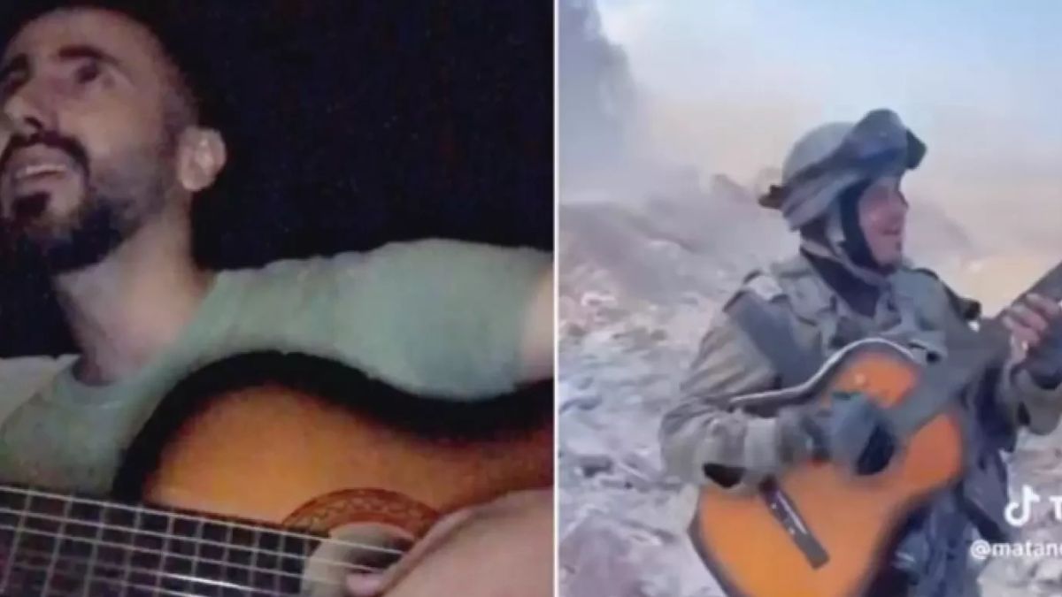 巴勒斯坦音乐家激怒地看到他的父亲被以色列士兵演奏的遗物吉他
