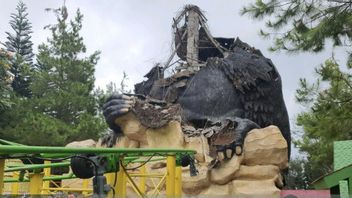 巴图秘密动物园的大猩猩雕像因马朗地震而倒塌