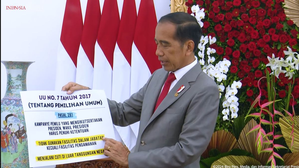 Confirmez à nouveau le président peut faire campagne, Jokowi jusqu’à ce qu’il soit imprimé un document écrit sur l’article de la loi électorale