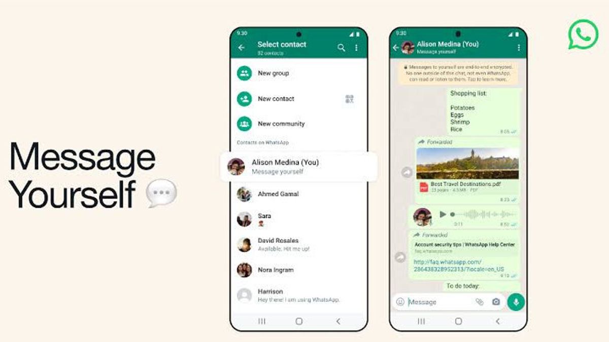 يمكن لمستخدمي WhatsApp على IOS الآن إرسال رسائل إلى أنفسهم!