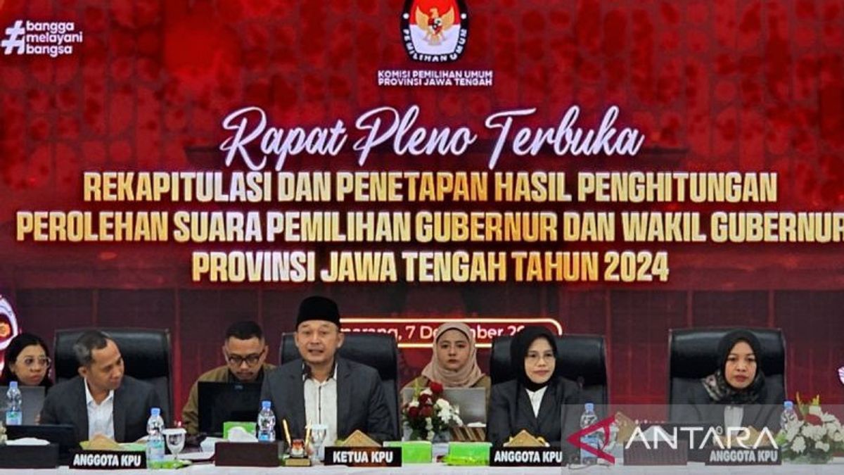 KPU Gelar Rekapitulasi Perhitungan Suara Pilgub Jateng