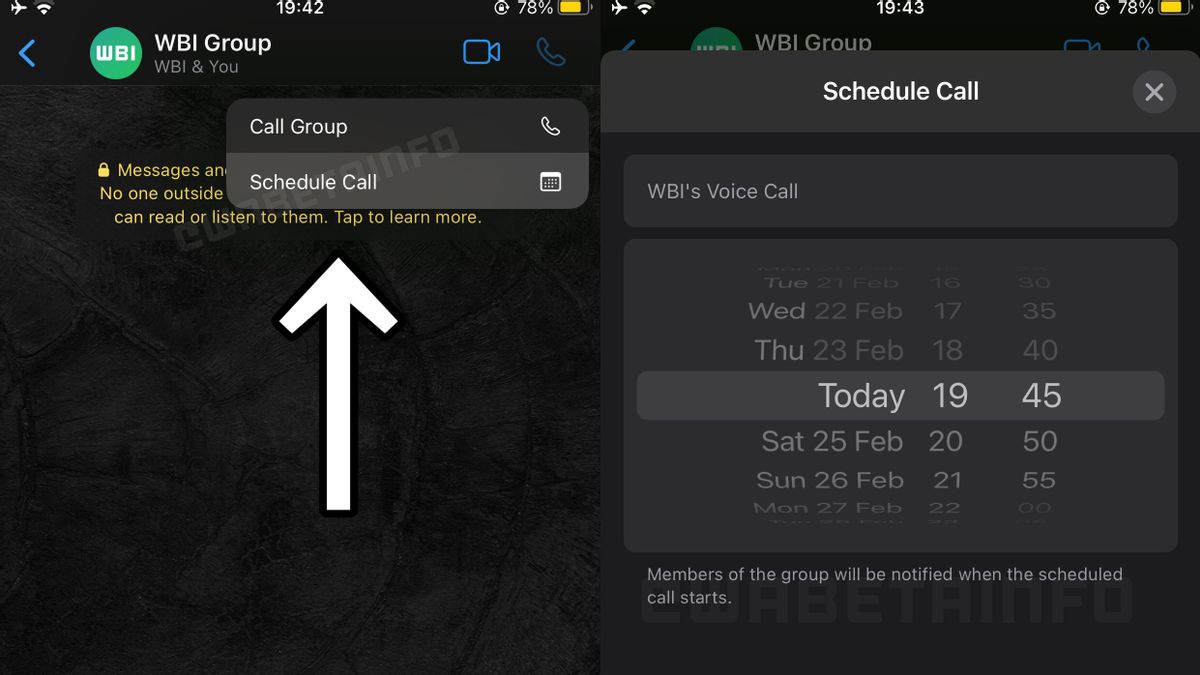 ميزة جدولة المكالمات الجماعية الجديدة متاحة الآن على الإصدار التجريبي من WhatsApp IOS