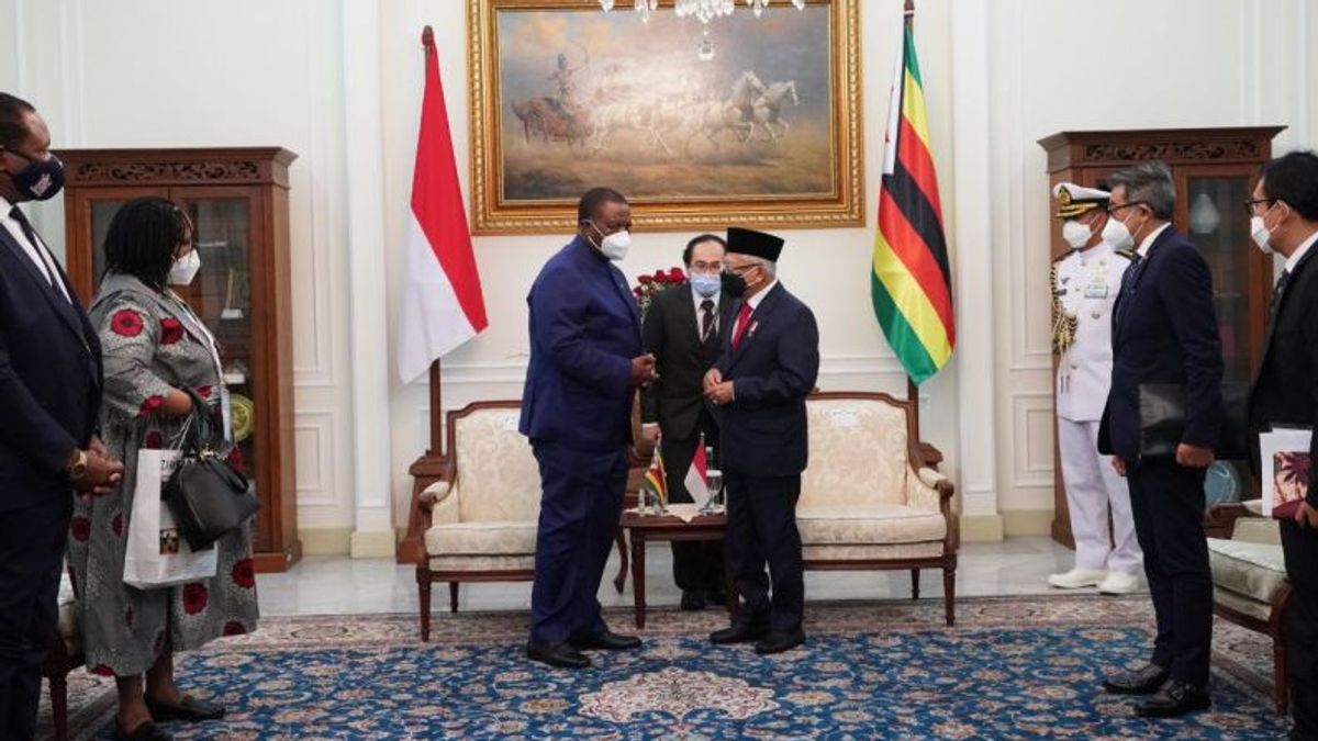 Establish Cooperation, Vice President Ma'ruf Amin Receives Honorary Visit Of Vice President Of Zimbabwe