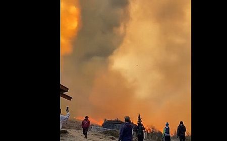 Tornado Api Muncul di Gunung Bromo, Kebakaran Akibat Flare Prewedding Meluas