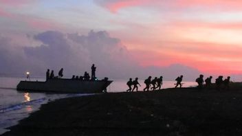Action Marines Practice Amphibious Landing At Banongan Beach Situbondo