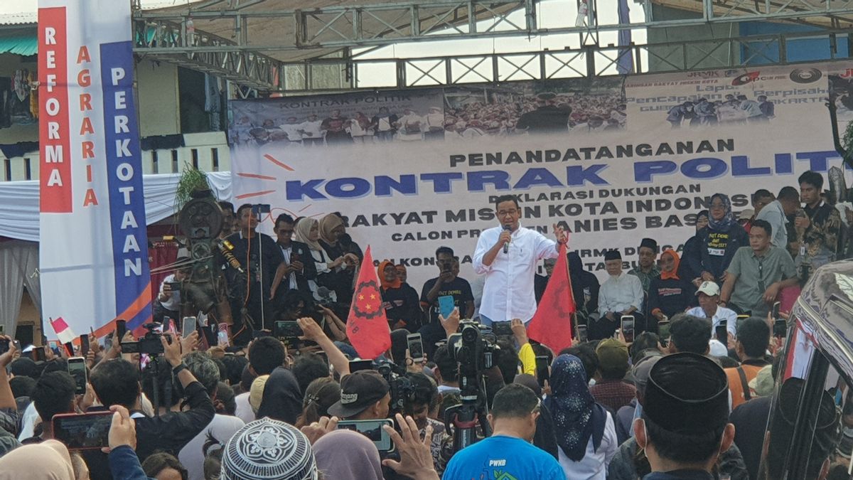 Anies Sepakat Kontrak Politik di Kampung Muka Jakut, Perjuangkan Sertifikat Tanah Warga