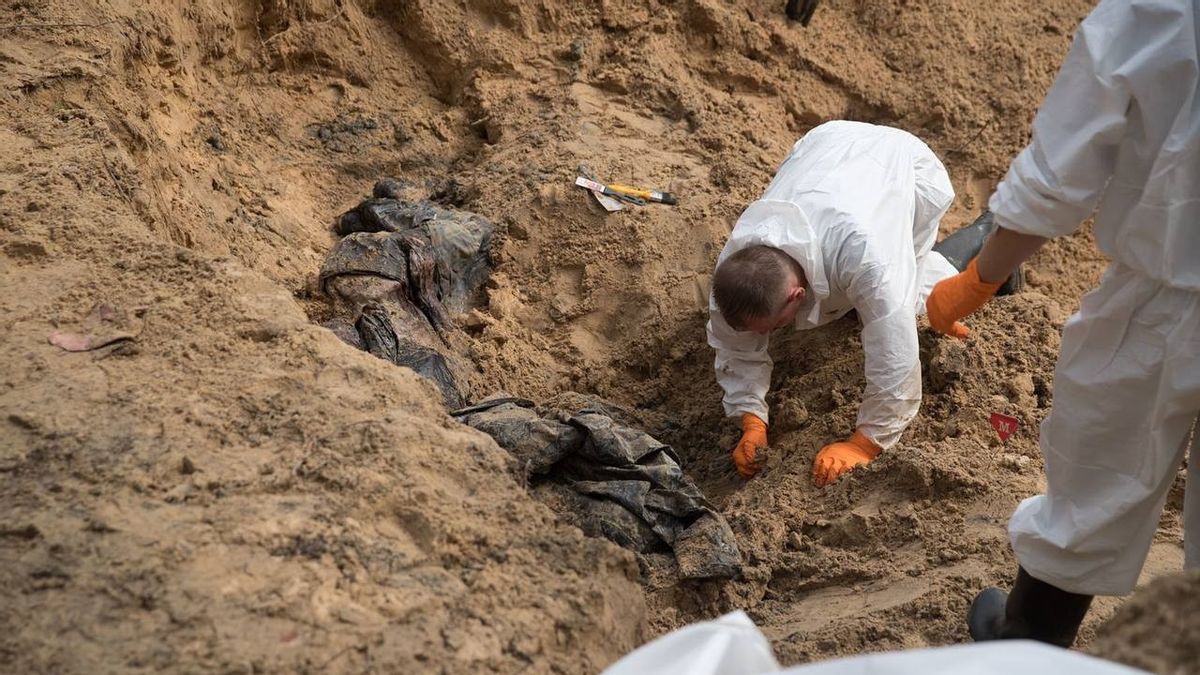 اكتشاف مقبرة جماعية أوكرانية ، تحقيق الشرطة: هناك علامات تعذيب وتقييد اليدين والرقبة