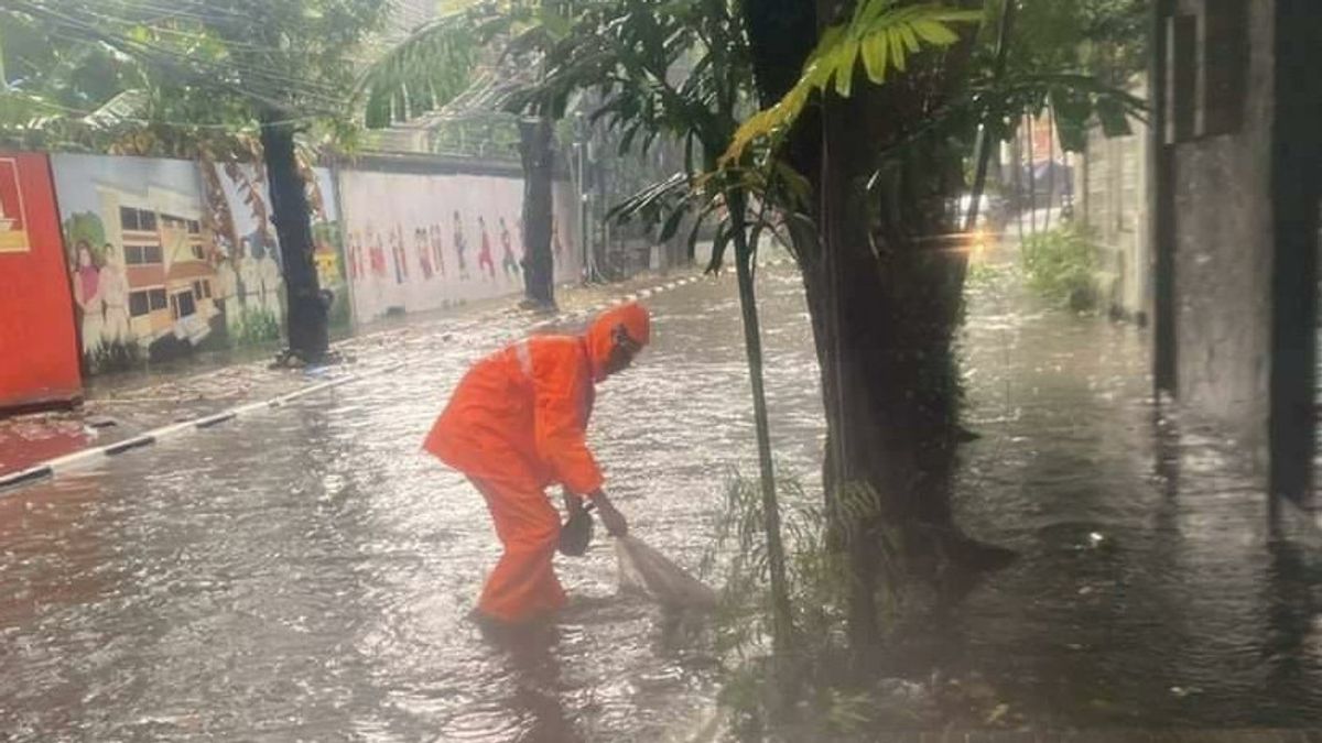 水路のゴミの山によるジャクプス地区の4つのポイントでの伐採