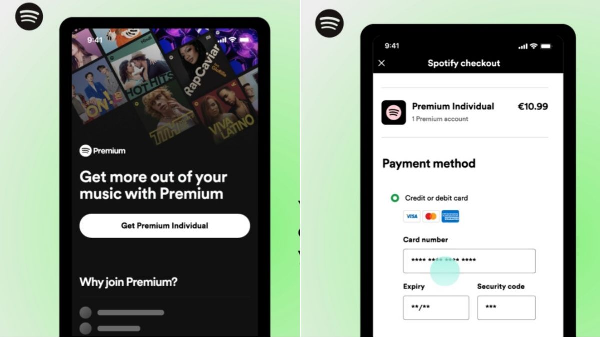 Spotifyは、ユーザーがアプリから直接サブスクリプションをアップグレードできるようにします