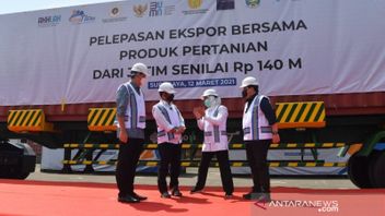 3 Menteri dan Khofifah Lepas Ekspor Produk Pertanian di Teluk Lamong, Surabaya