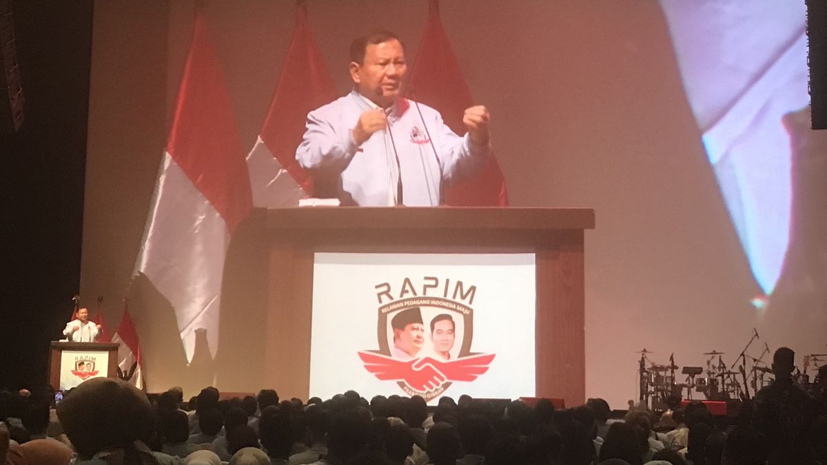 Receiving RAPIM Support, Prabowo Messages To Traders: If It's Lazy, It Will Fail