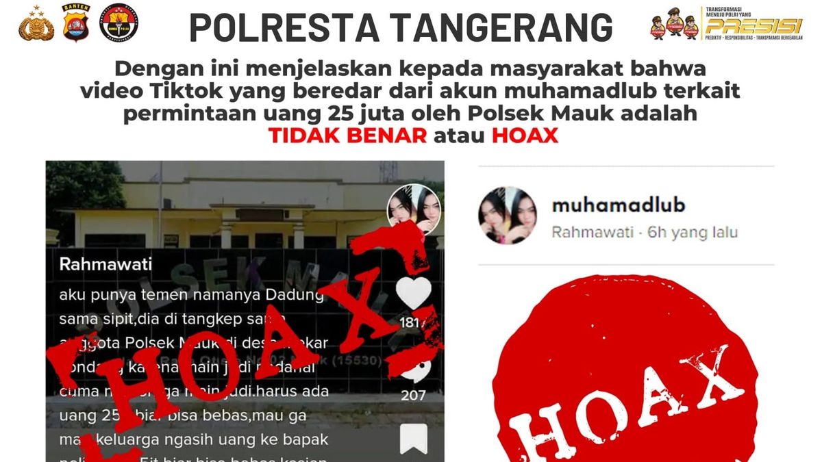 Polsek Mauk Bantah Anggotanya Minta Uang Rp25 Juta untuk Bebaskan Tersangka Judi