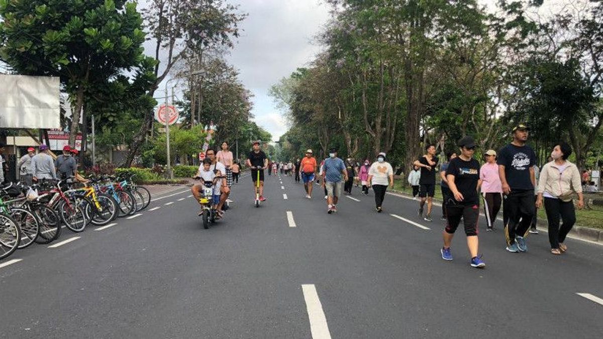 إعادة فتح CFD Bali ، الناس متحمسون للمشي لركوب الدراجات