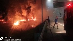 Kebakaran di Exit Tol Lematang, Damkar Lampung Selatan Alami Kesulitan