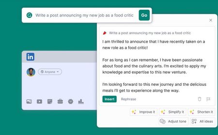 Aplikasi Pemeriksa Ejaan, Grammarly Luncurkan Alat AI Berbasis ChatGPT