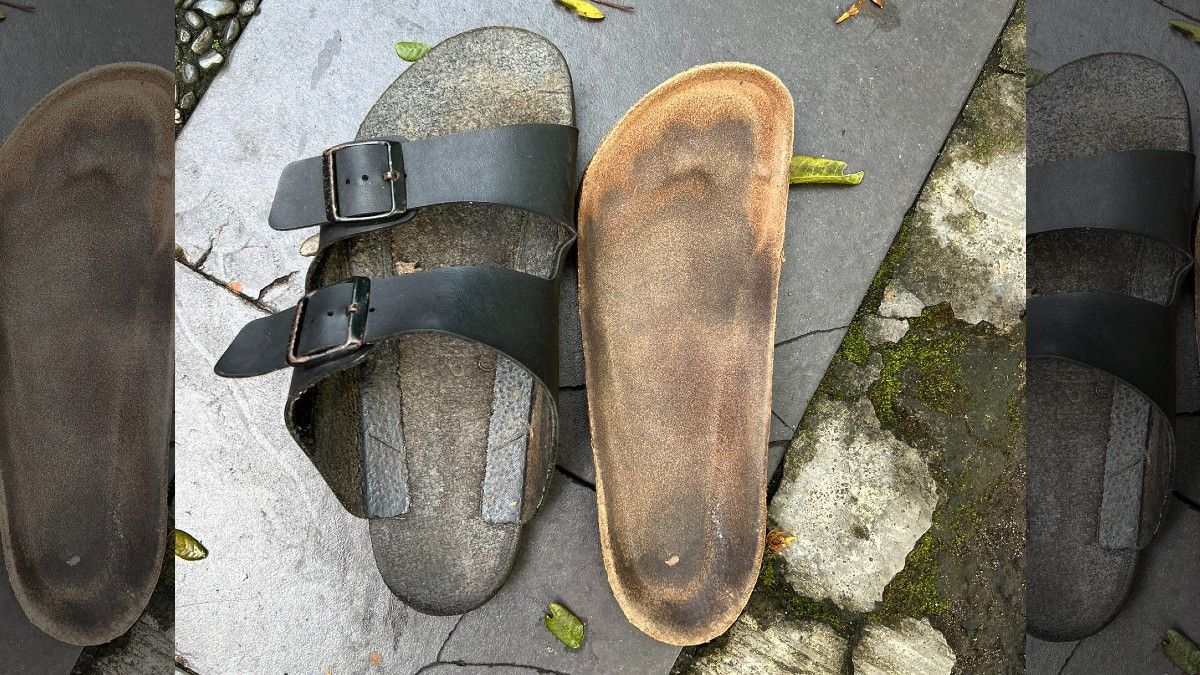 周日早上，哈迪·贾詹托部长的《男人炫耀受损的凉鞋：婴儿被扔掉，去哪里买胶水？