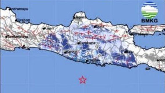 地震震级为4.9级,Hantam Pacitan,Bmkg说