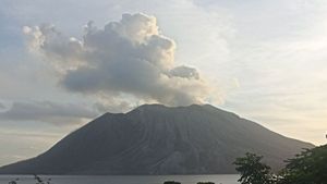 地質庁は小さな空間山の噴火の2倍を記録