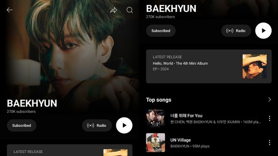 YouTube Music Luncurkan Desain Terbaru dari Halaman Artis 