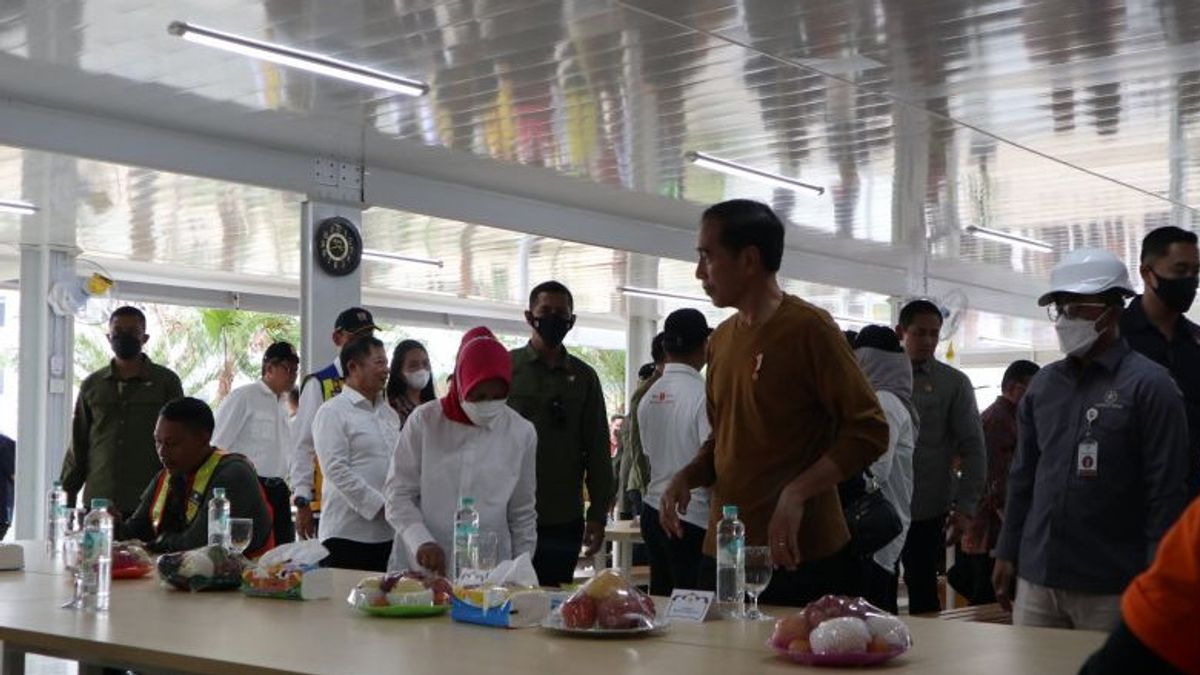 Presiden Jokowi Makan Siang Bareng Pekerja Proyek IKN