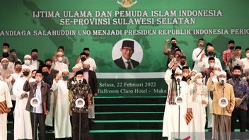 Sandiaga Uno在2024年总统大选中获得Ijtima Ulama Makassar Maju的支持