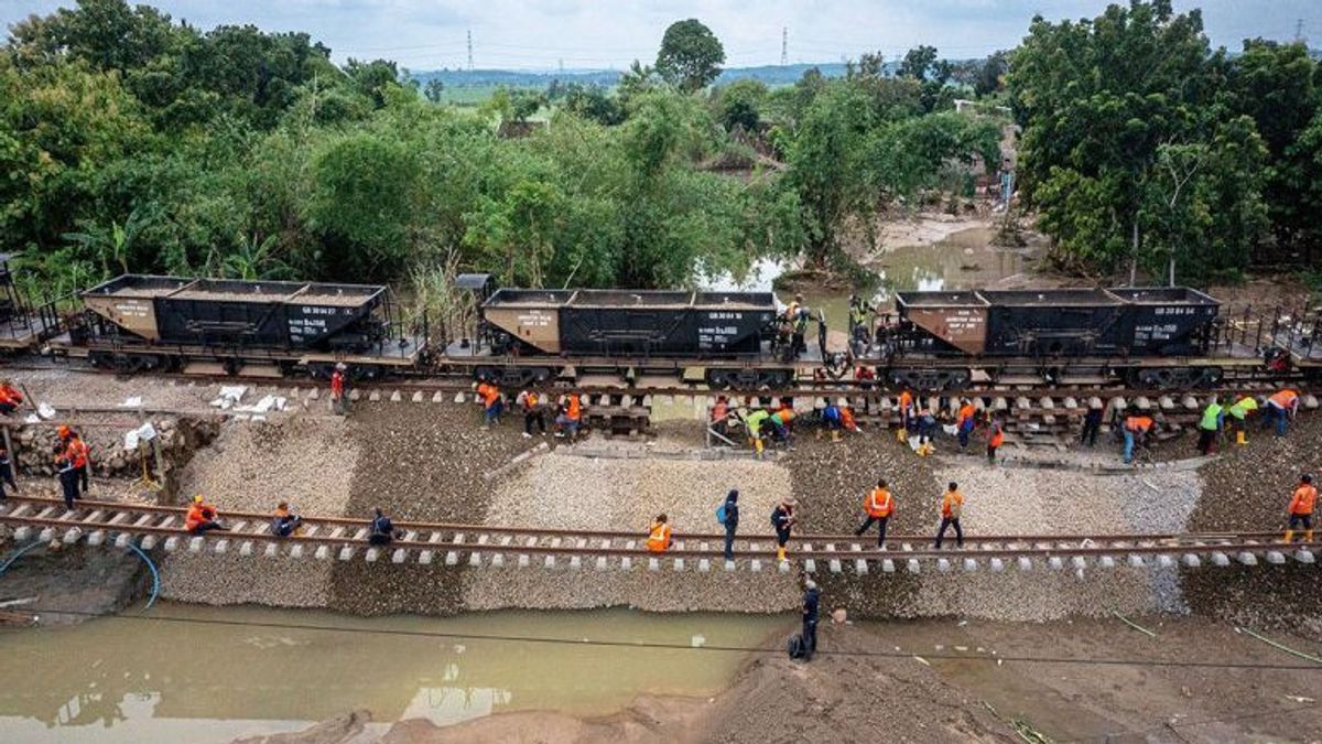 グロボガン鉄道線は遮断され、スマランのDaop列車の10回の旅は一時的にキャンセルされました