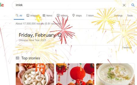 Sambut Imlek 2021, Google Tampilkan Efek Kembang Api, Gini Cara Melihatnya